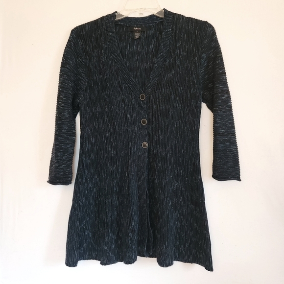 Style & Co Blue Button Front Sweater cardigan womens size medium - Picture 1 of 13